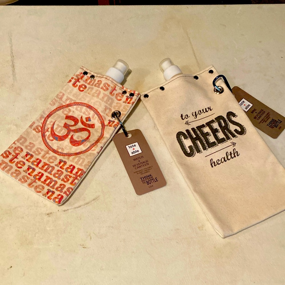 tote+able Portable Water and Beverage Canteen Set of two 16 oz and 32 oz